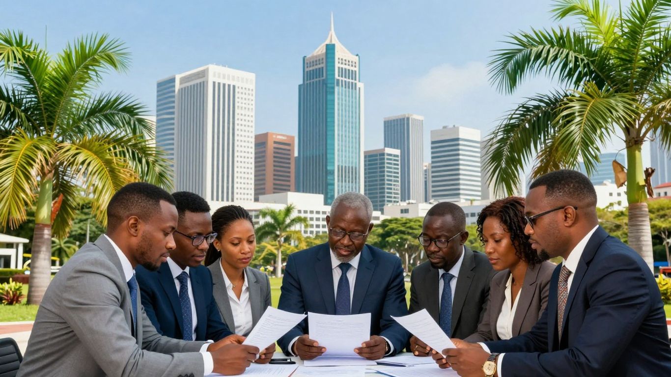 Création de filiale en Côte d'Ivoire : professionnels discutant