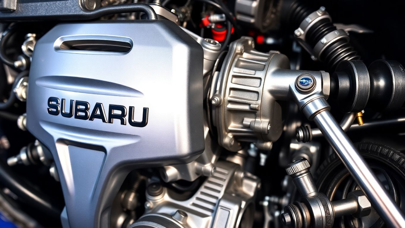 Subaru engine, transmission, suspension, and steering parts.