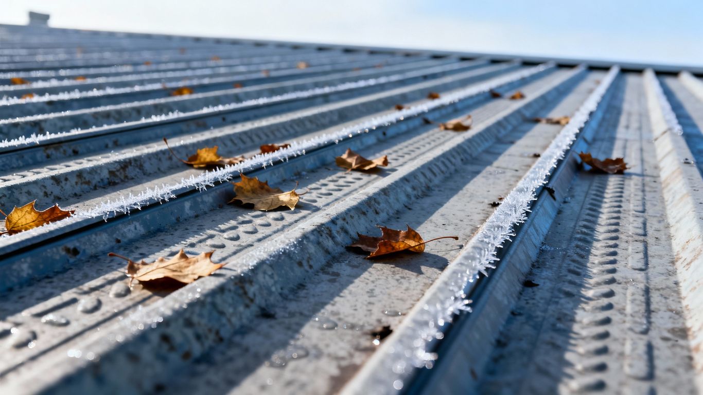 Commercial rooftop preparing for winter weather.