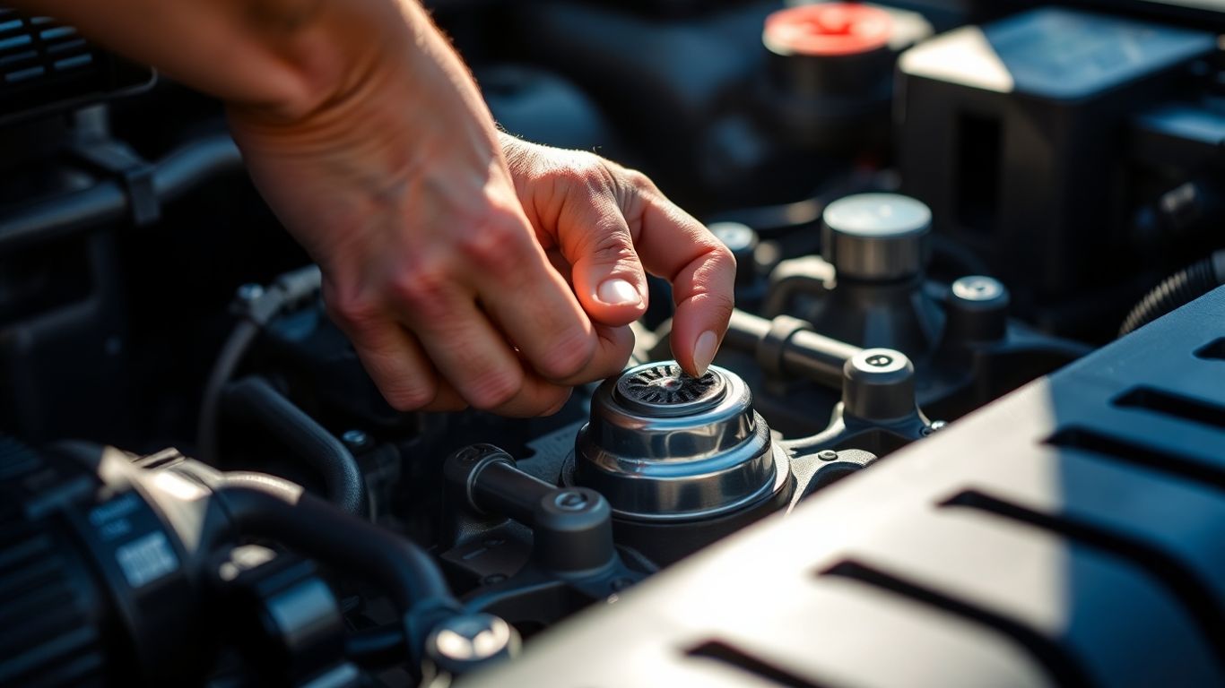 Car engine fluid check with dipstick