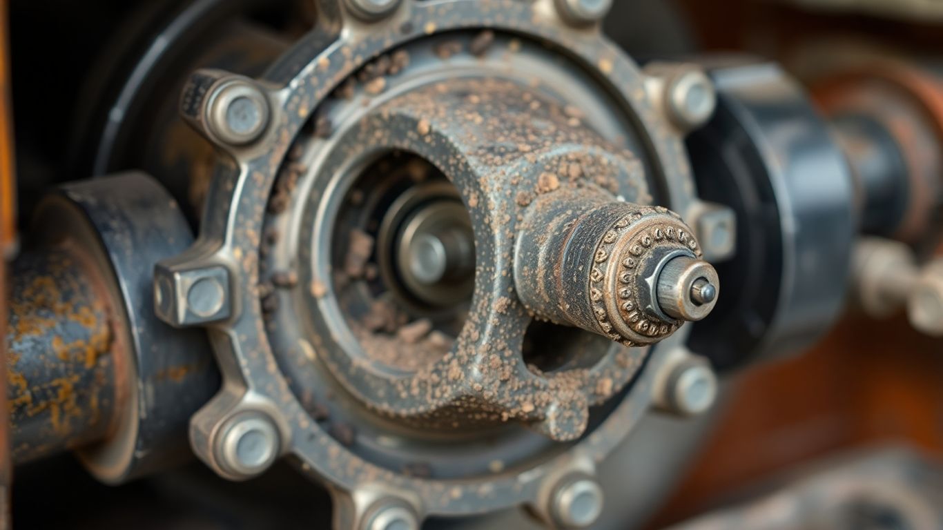 Dirty industrial machine hub