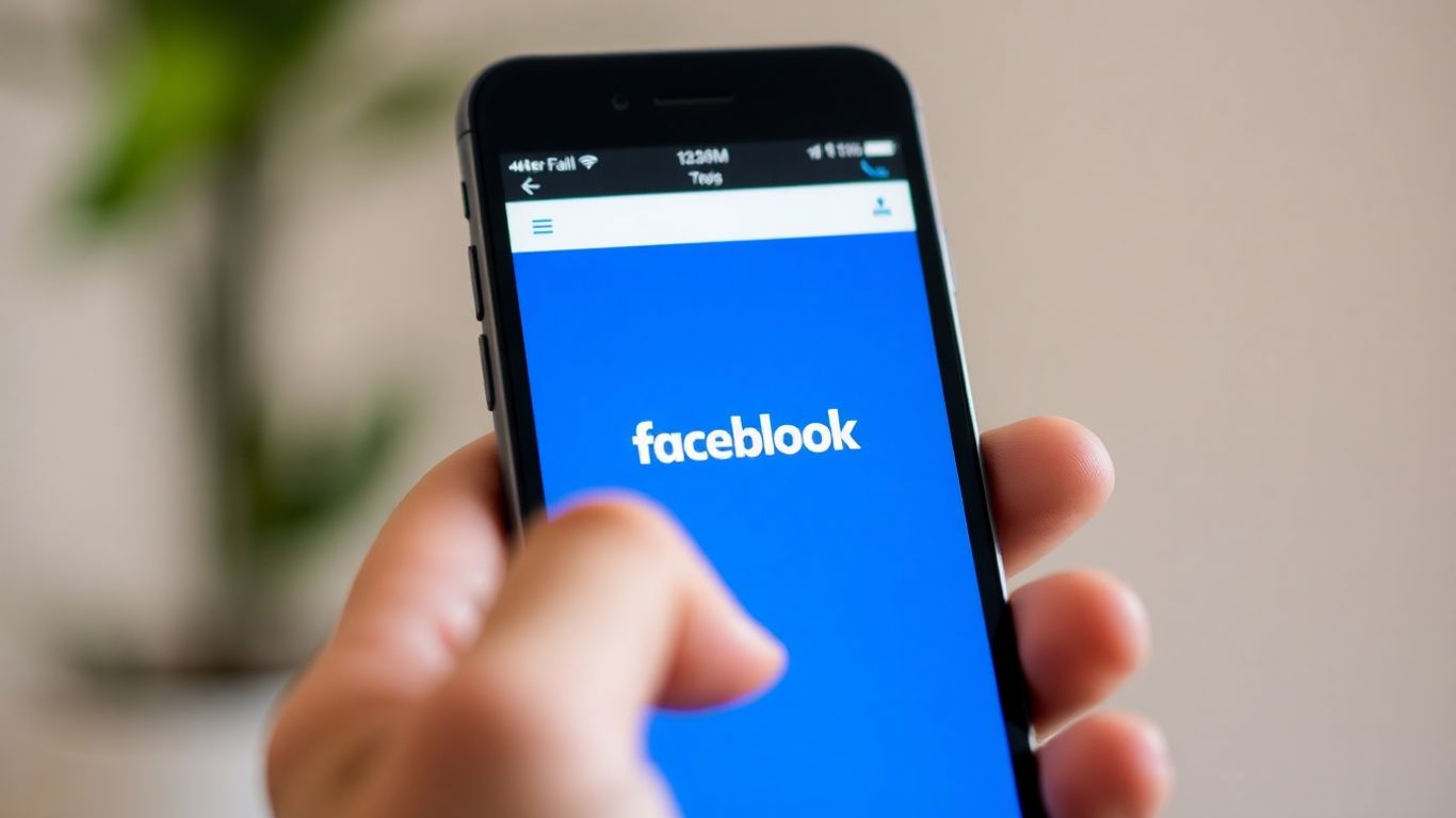 Person using Facebook on a smartphone.