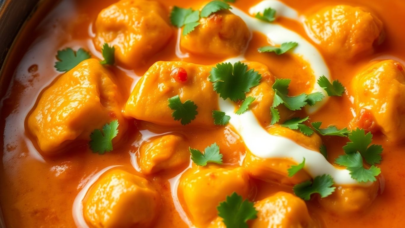 Indian butter chicken in a bowl with cilantro