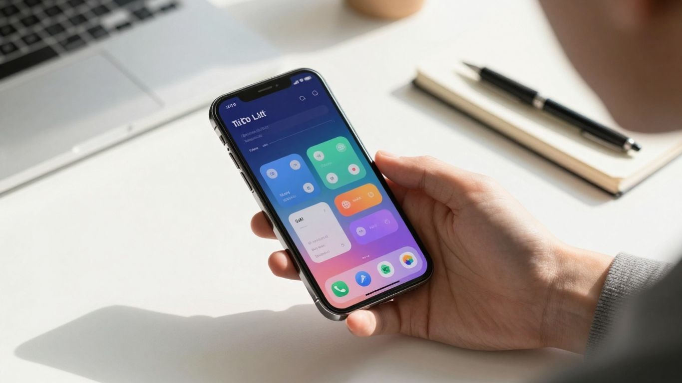 Person using a productivity app on a smartphone.