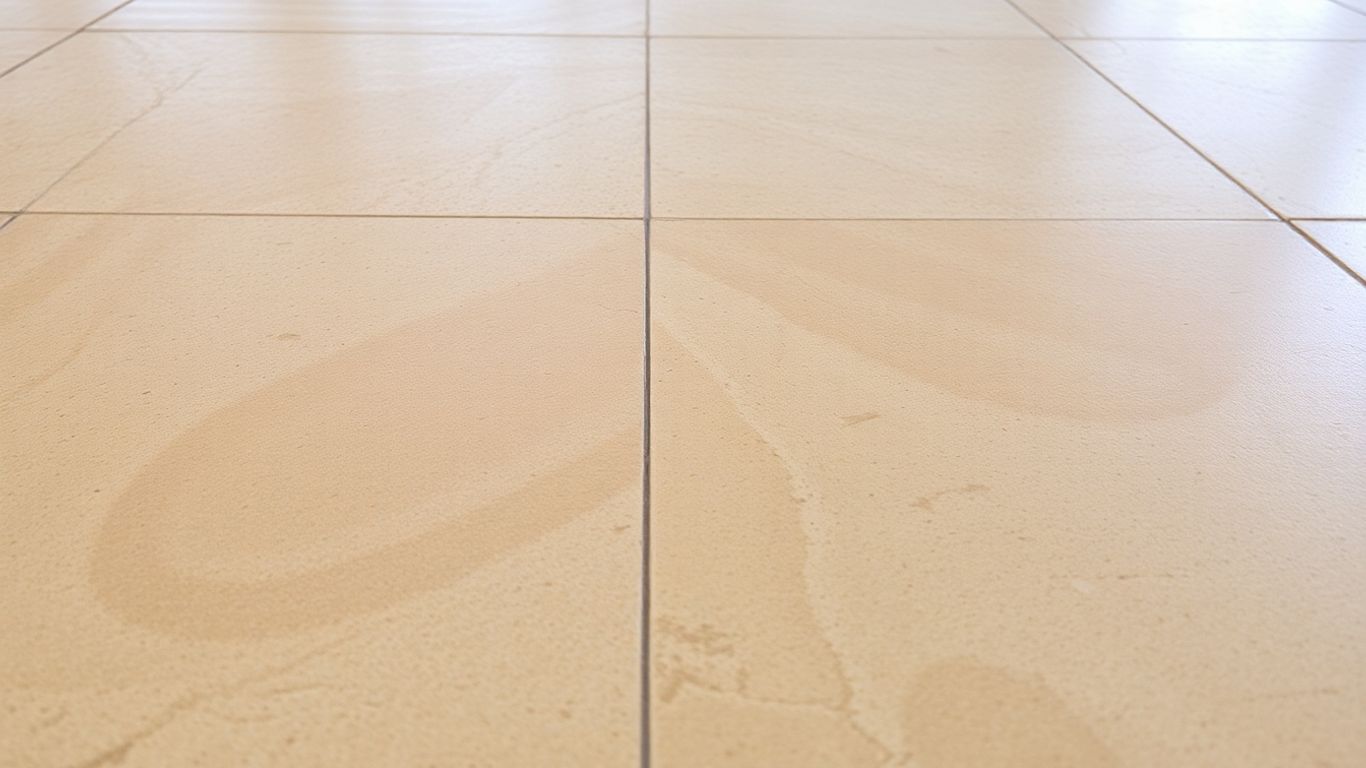 Close-up of textured travertine flooring with earthy tones.