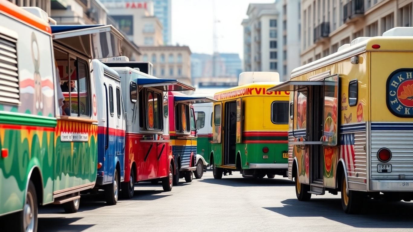 Various second-hand food vans for sale in the UK.