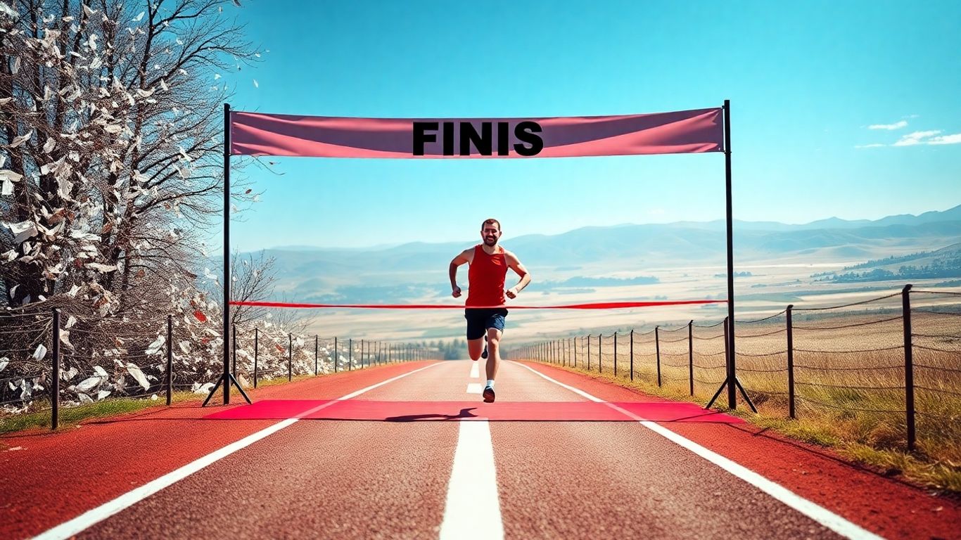 Runner transitioning from sprint to marathon path.