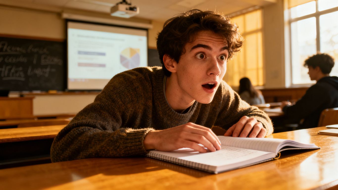 Student actively engaged in a lecture.