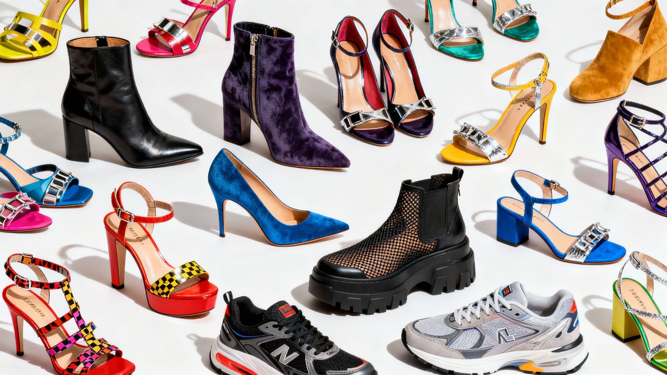 Stylish shoes for every season: boots, sandals, heels, sneakers.