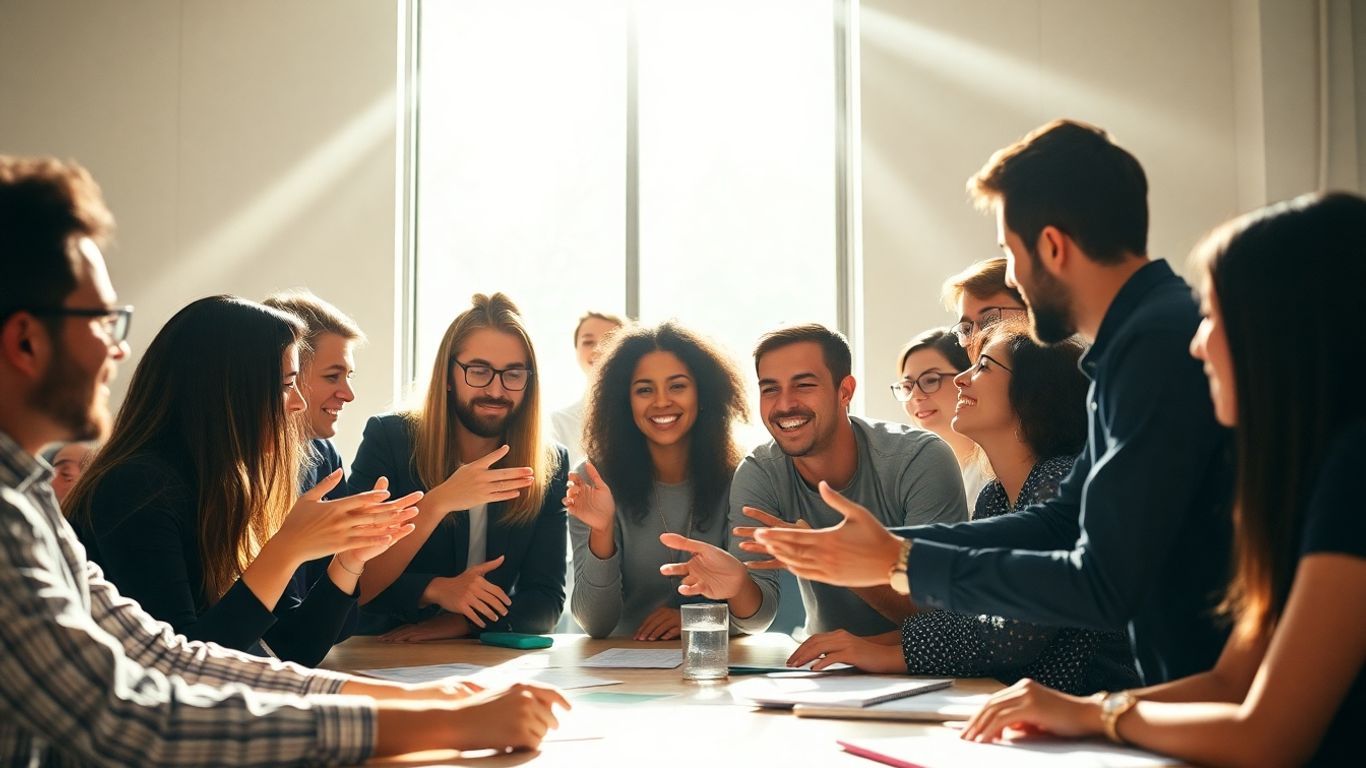 People collaborating on innovative engagement strategies.