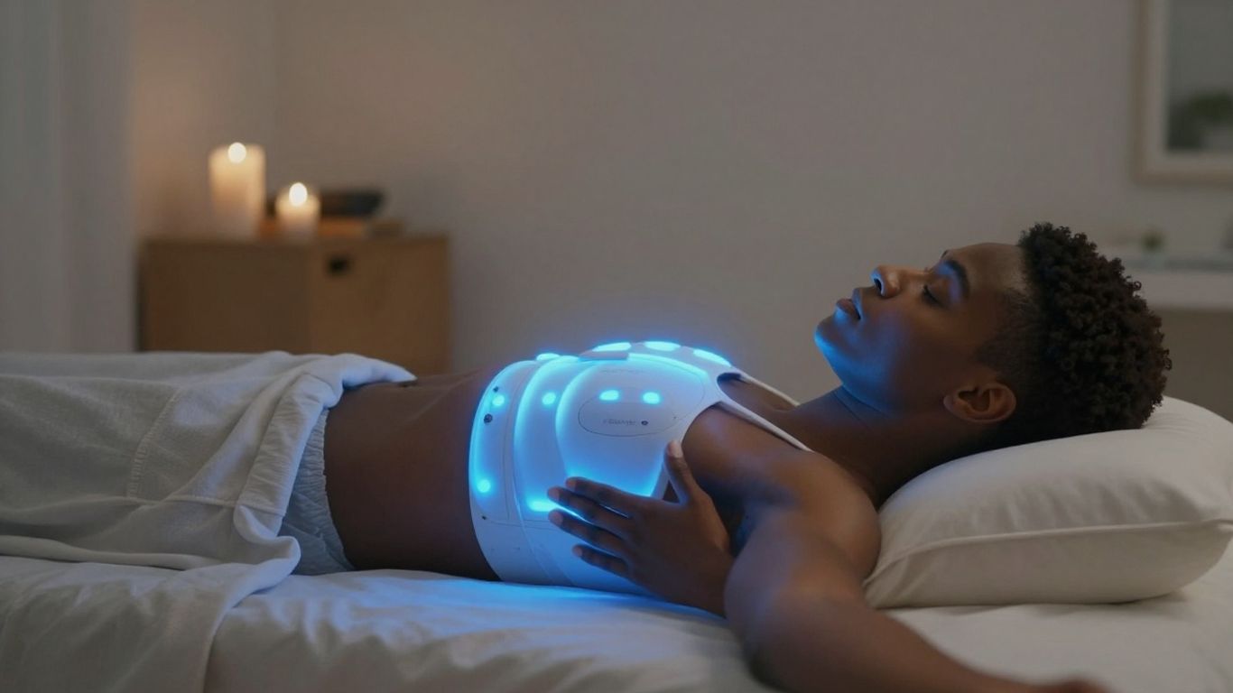 Person using PEMF machine for wellness