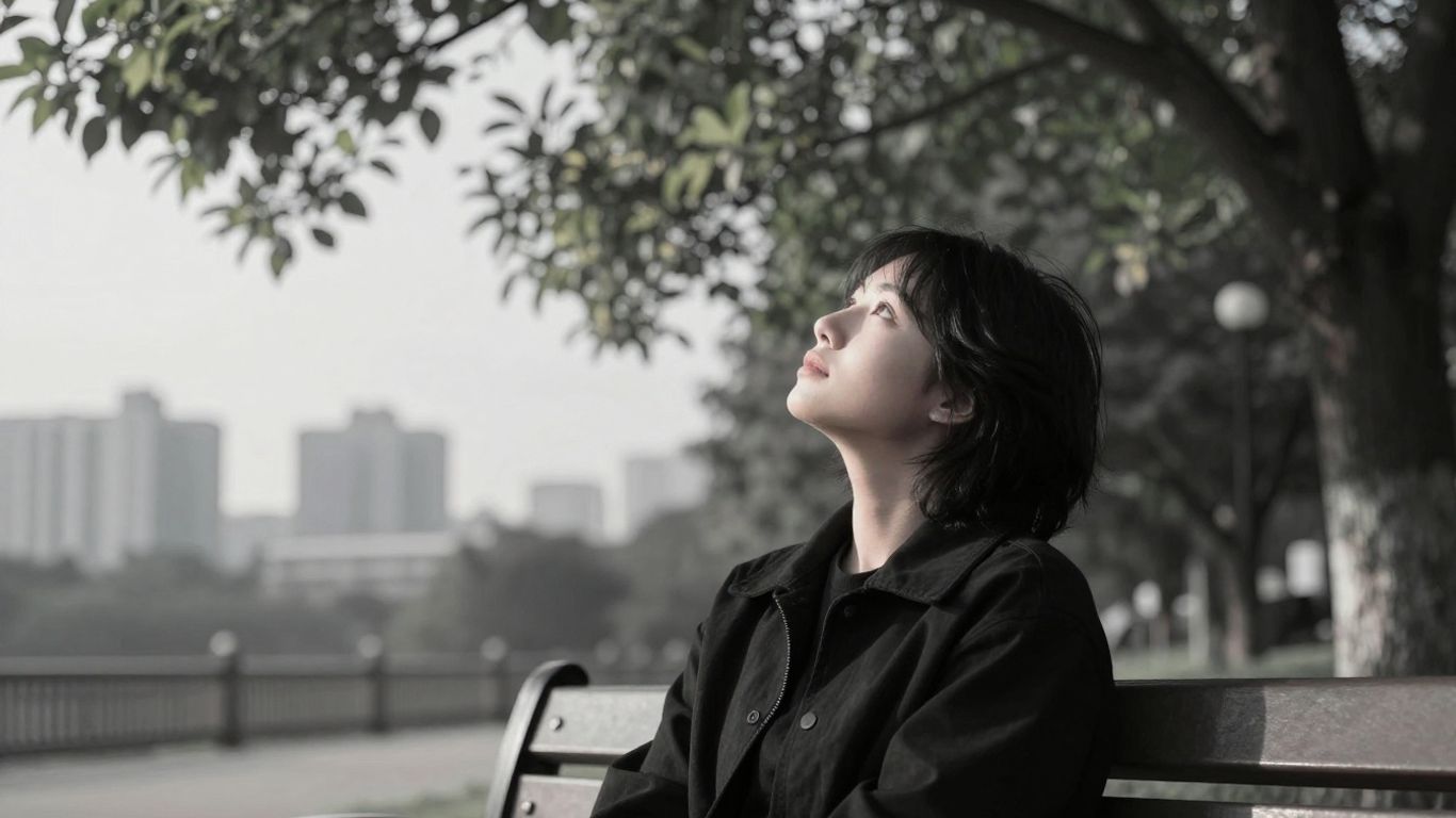 Persoană bucurându-se de natură, departe de ecrane.