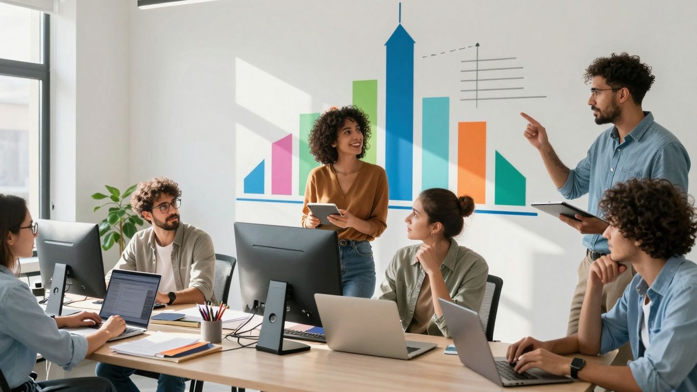 Team collaborating on Amazon sales growth strategies.