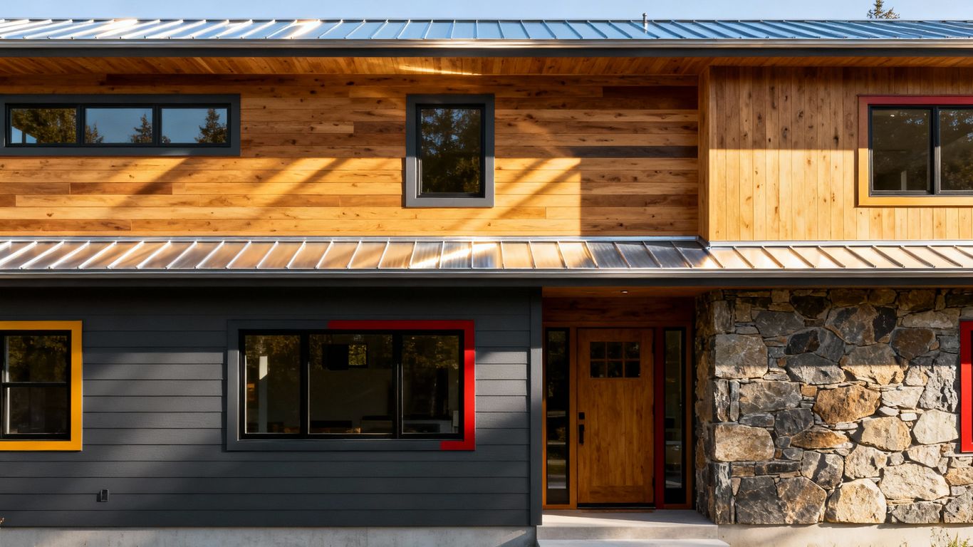 House with various new siding styles