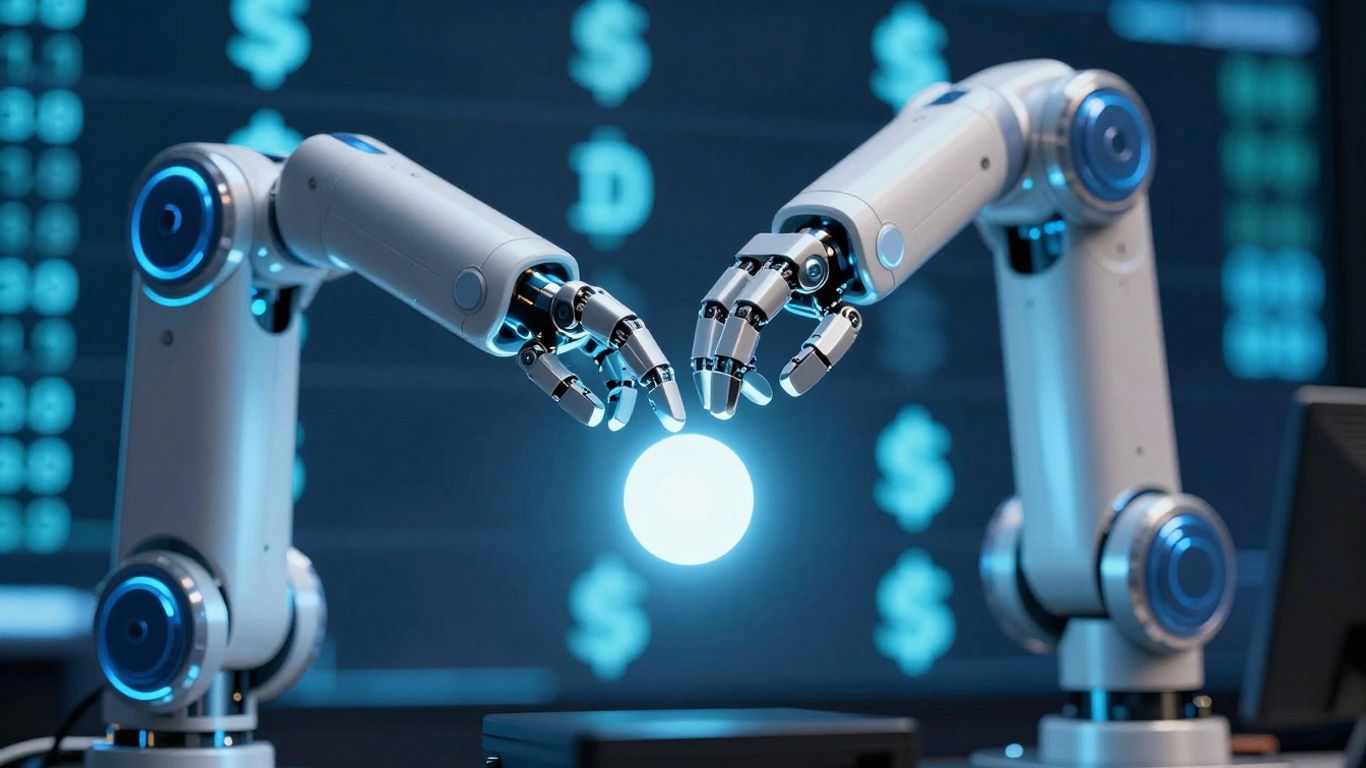 Robot gérant les risques dans le trading automatique.