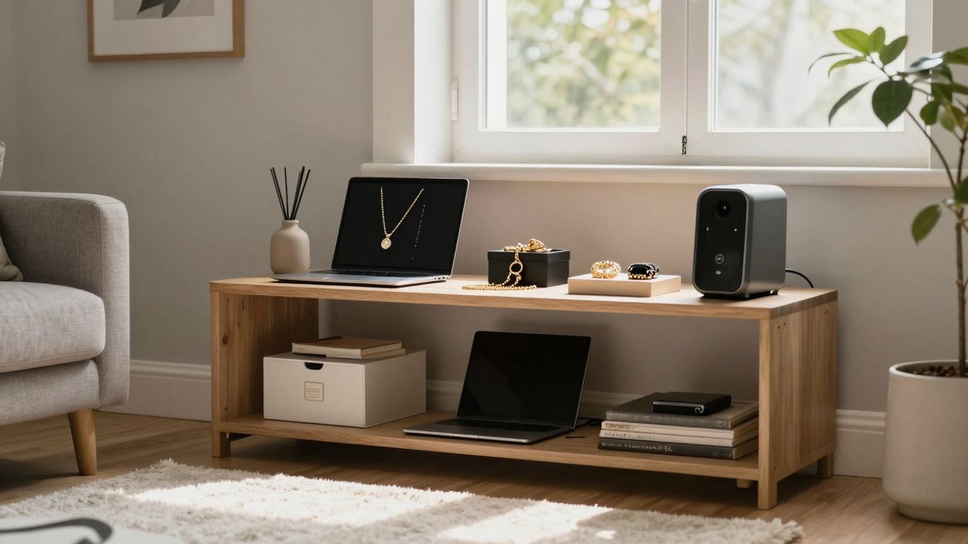 Hogar seguro con pertenencias valiosas organizadas.