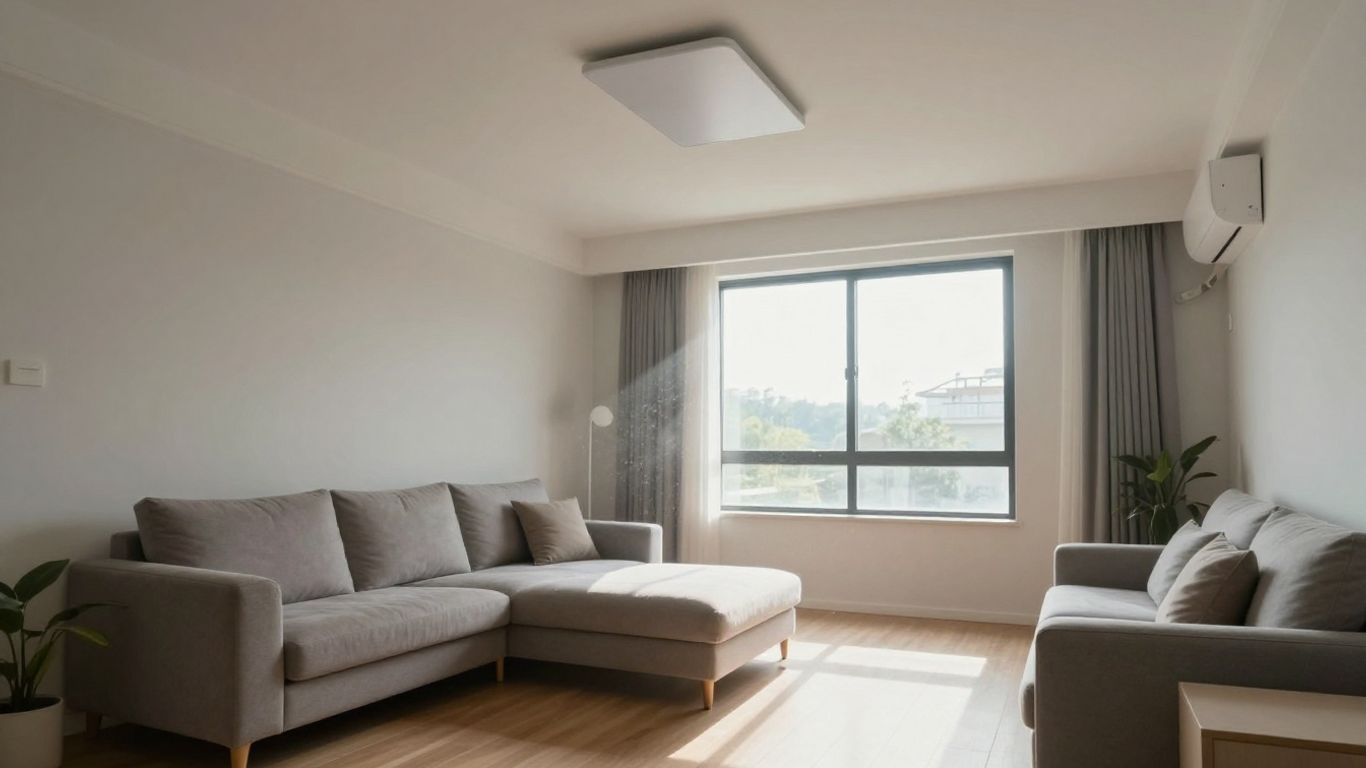 Système VMI dans un salon moderne et lumineux.