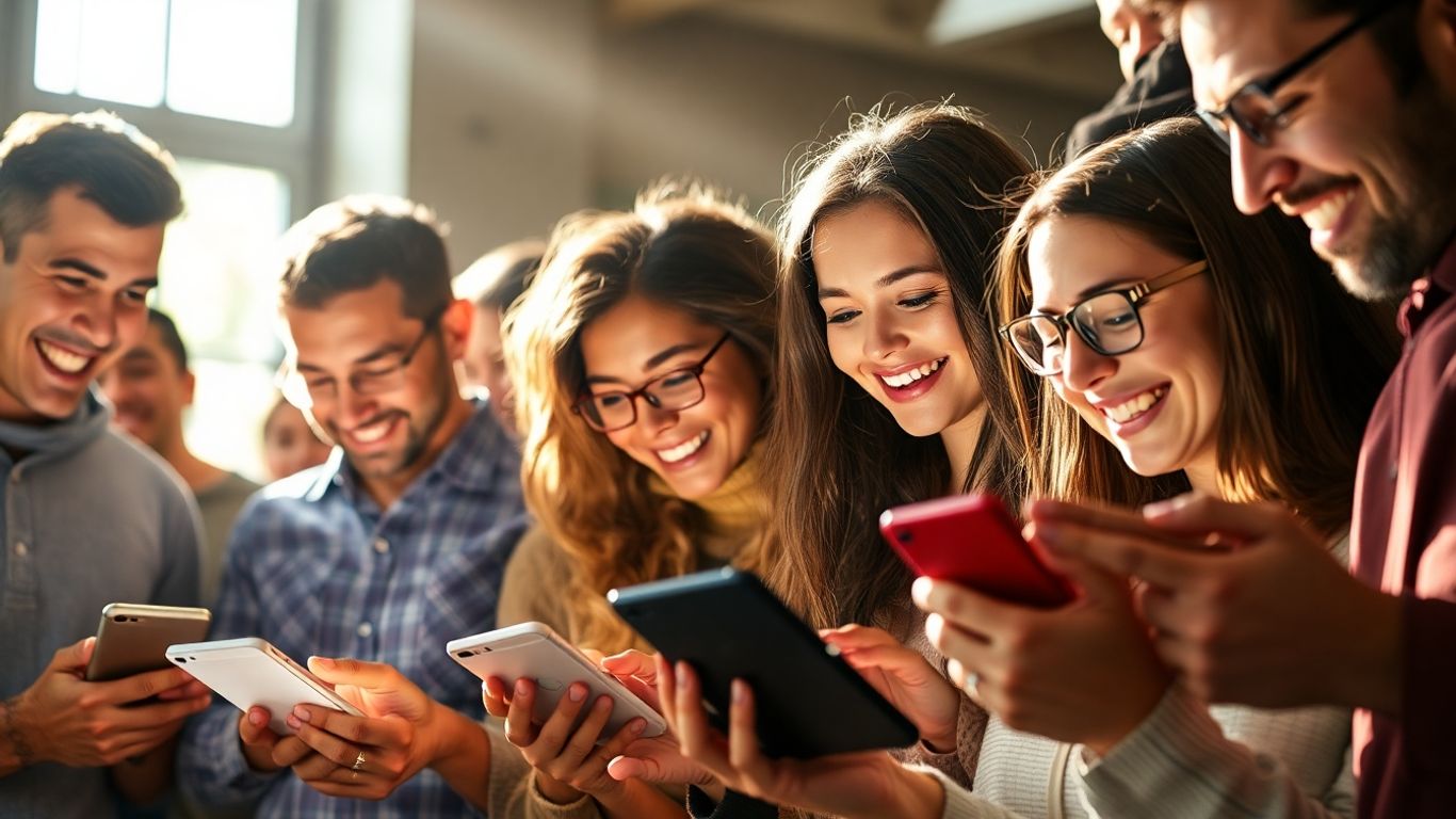 People connecting digitally, building trust through reviews.