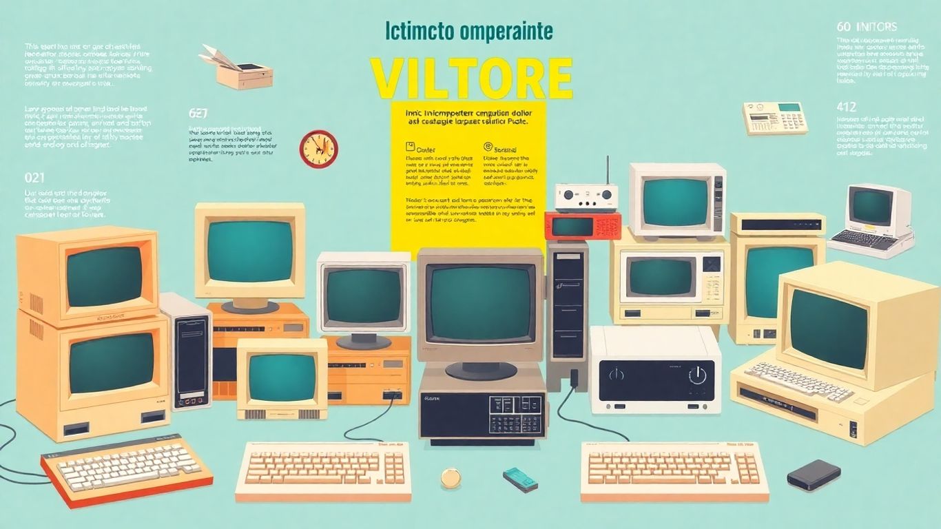 Vintage computers and electronics infographic