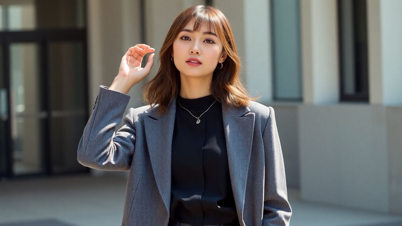 United Arrows clothing on a stylish Japanese woman.