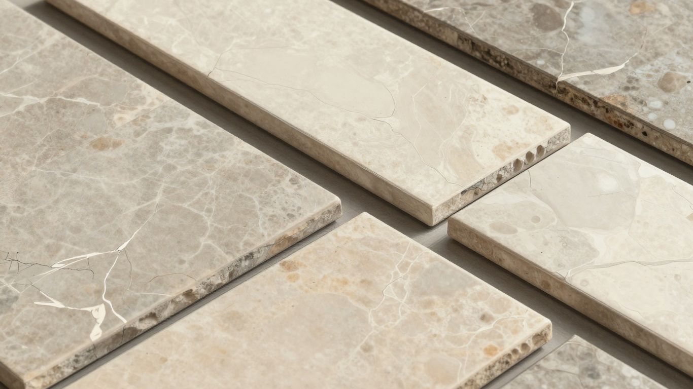 Sketch of rock tiles with finishes and edges.