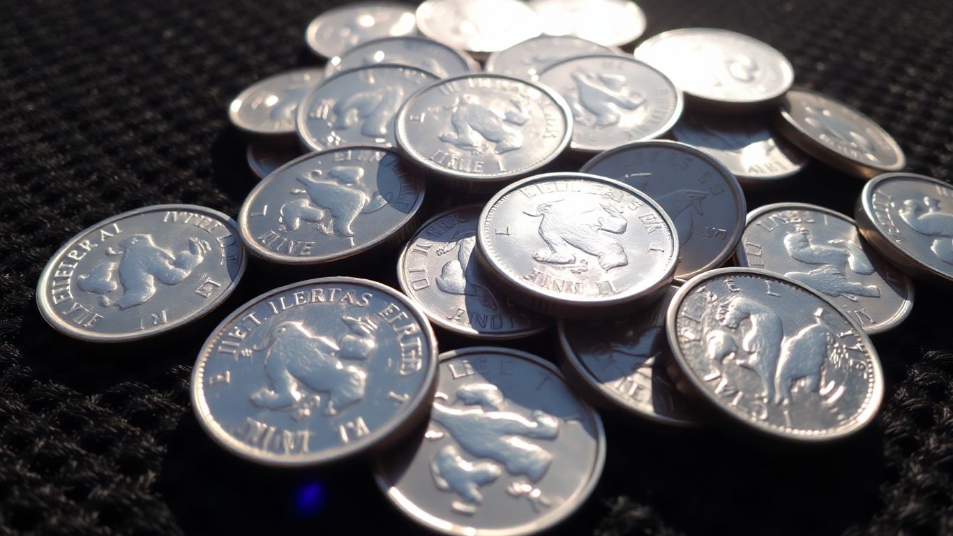 Pile of shiny silver coins