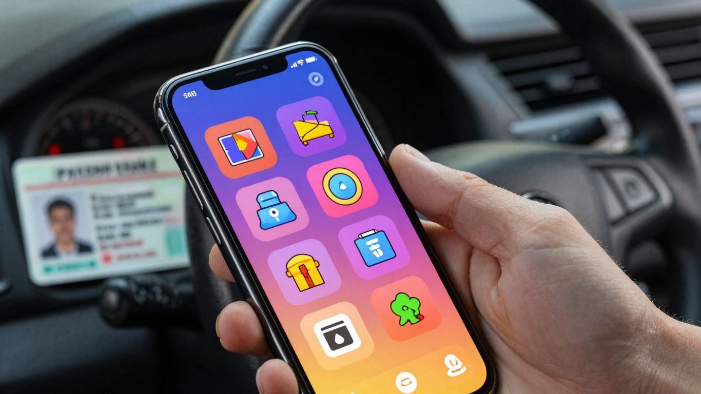 Pessoa usando aplicativo para tirar CNH