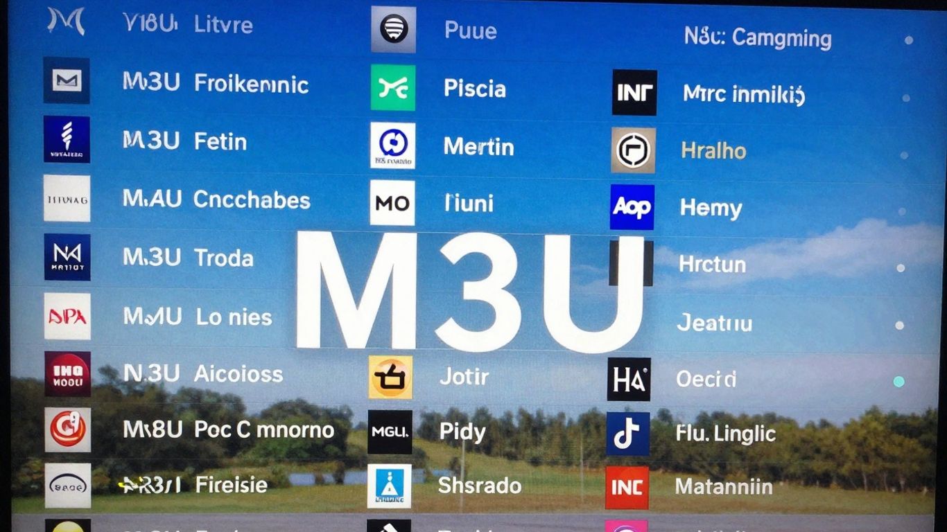 M3U playlist on a TV screen