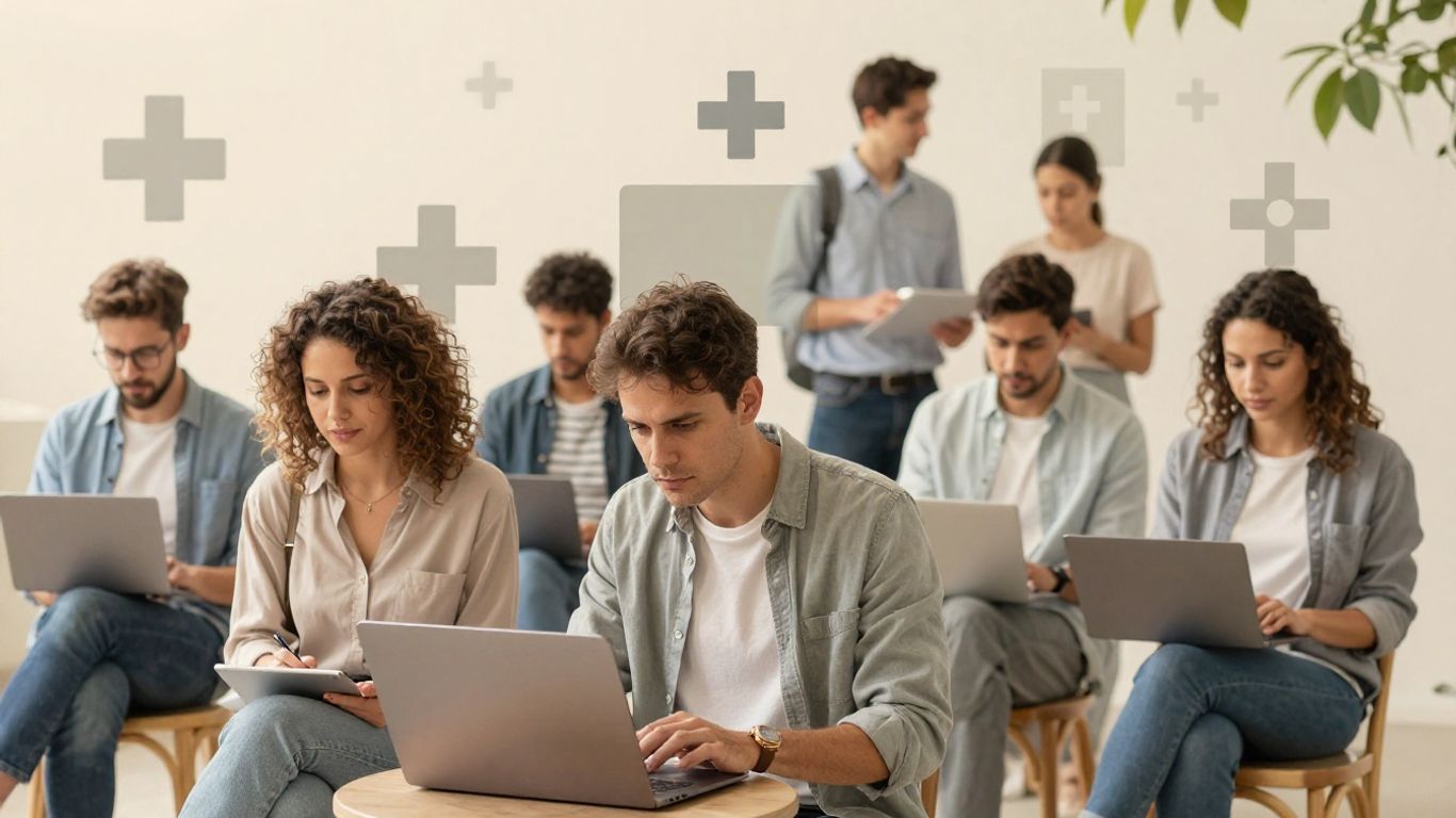 Gig worker with health insurance options.