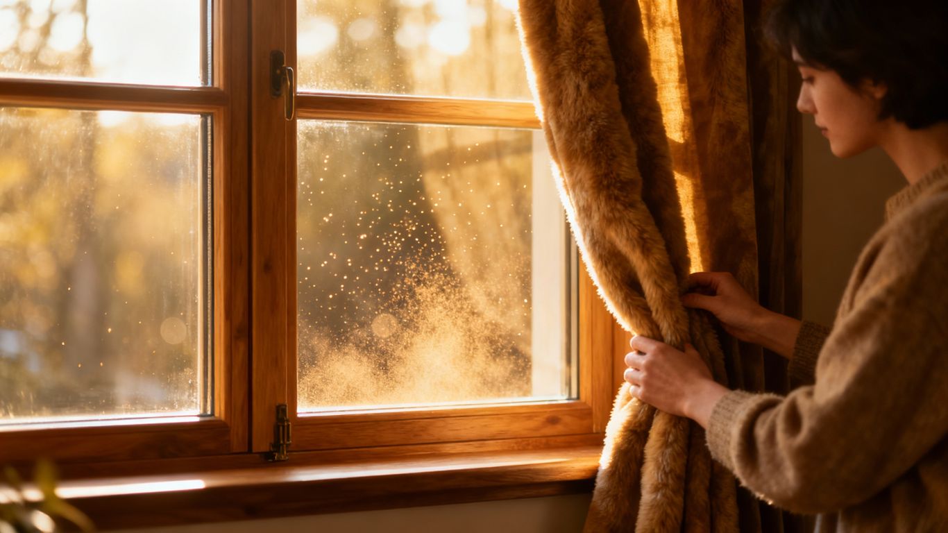 Cozy living room with well-sealed windows and sunlight.
