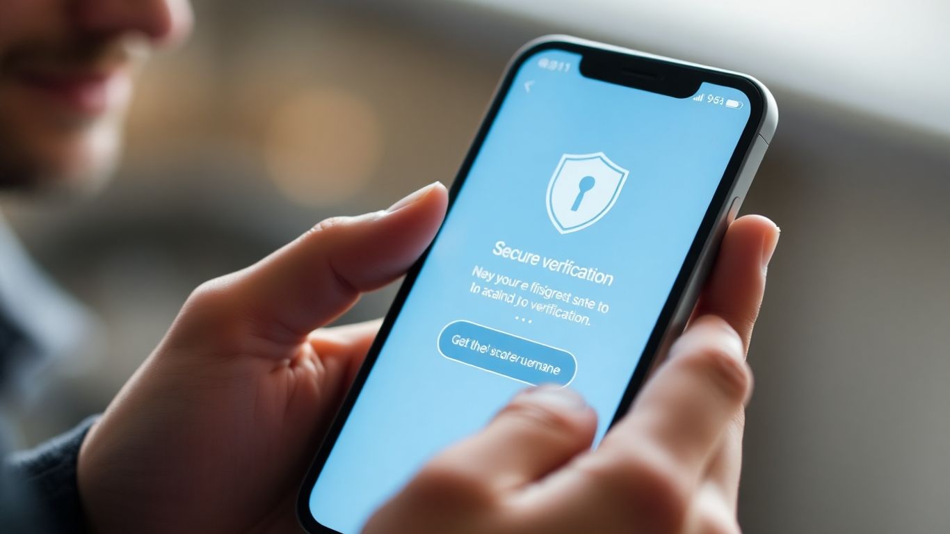 Secure digital identity verification on a smartphone screen.
