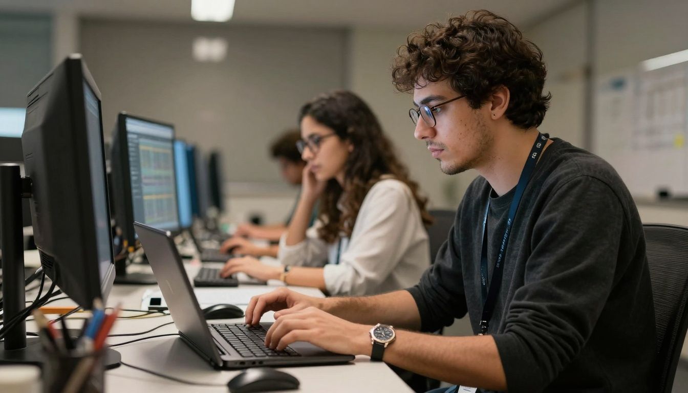 Profissionais atuando em carreiras alternativas e inovadoras, em ambientes criativos e dinâmicos