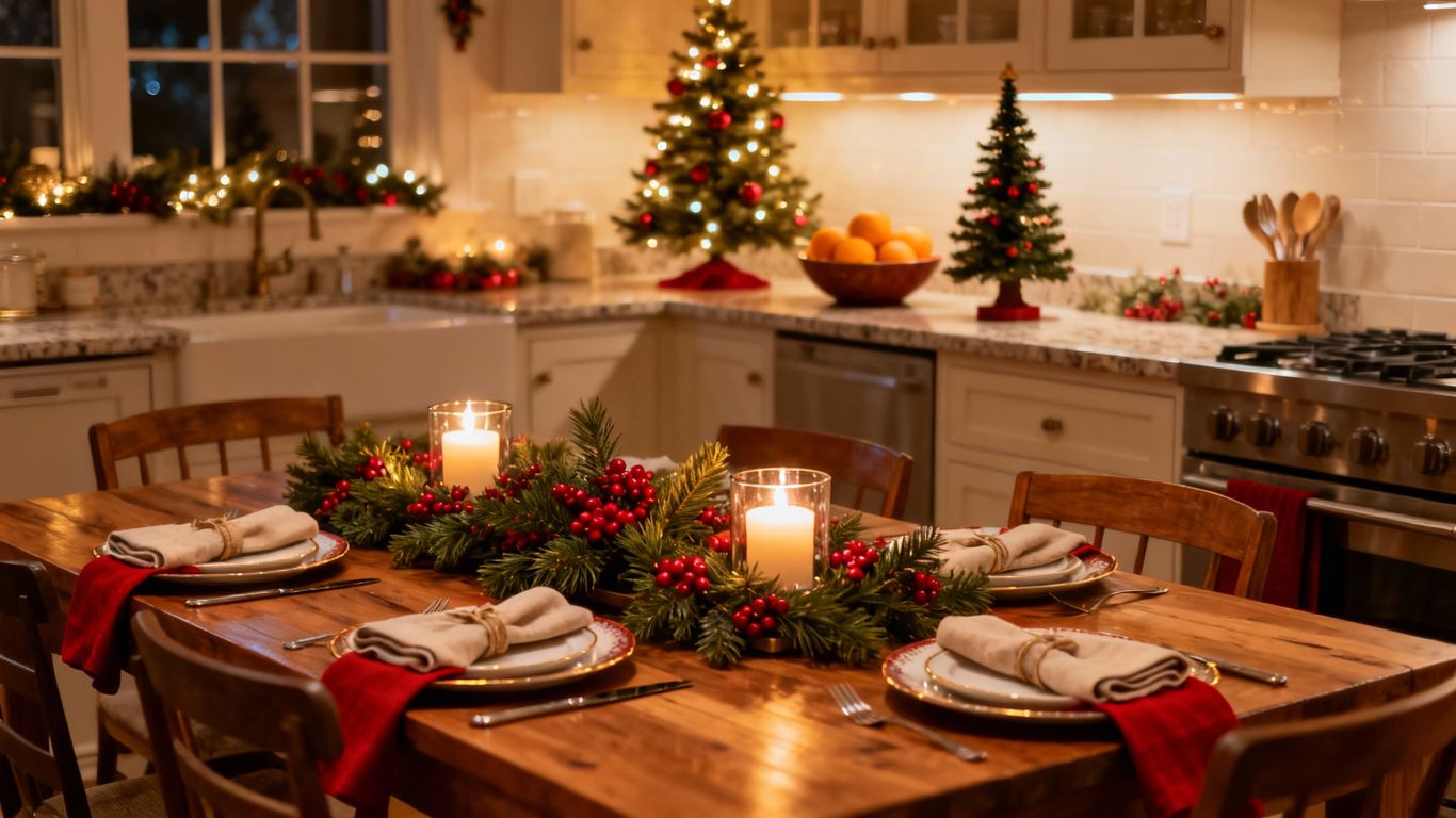 Festive kitchen ready for holiday guests