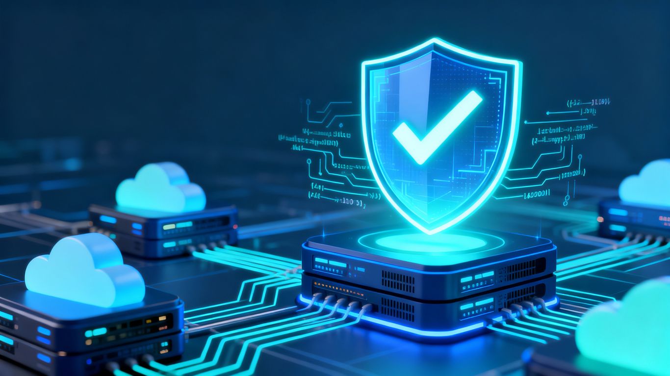 Office 365 Secure Score shield protecting cloud data.