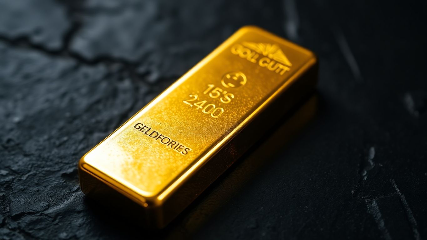 深色背景上闪亮的金条。