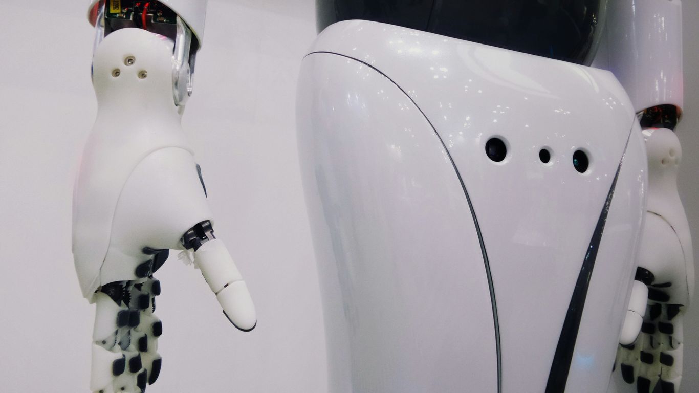 white and black robot