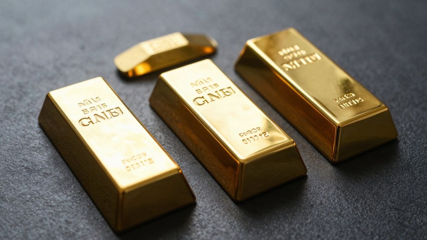 各种尺寸和形状的金条。