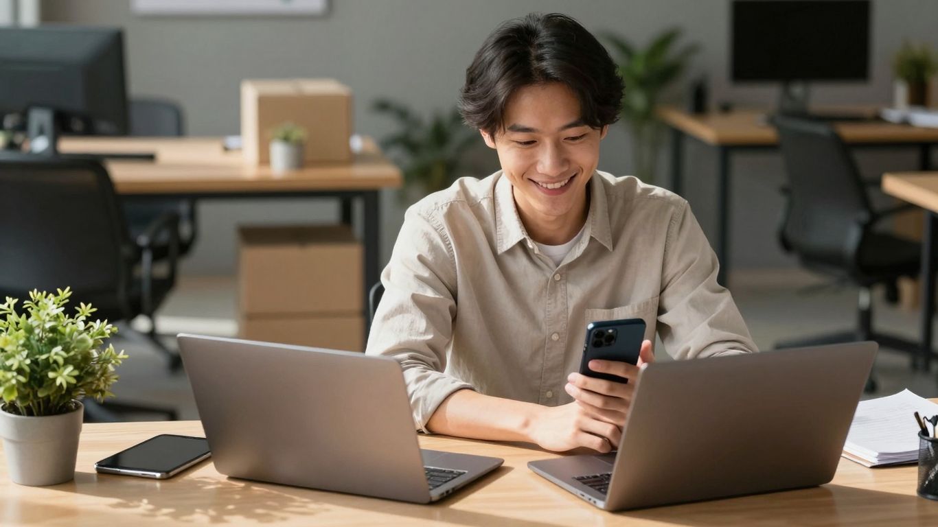 Petite entreprise utilisant des outils numériques abordables.