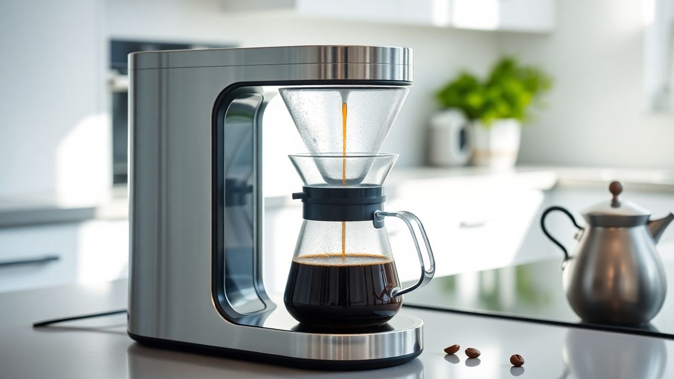 Filterkaffeemaschine aus Glas und Edelstahl