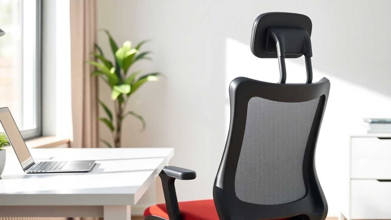 Cadeira de escritório ergonômica em um home office moderno.