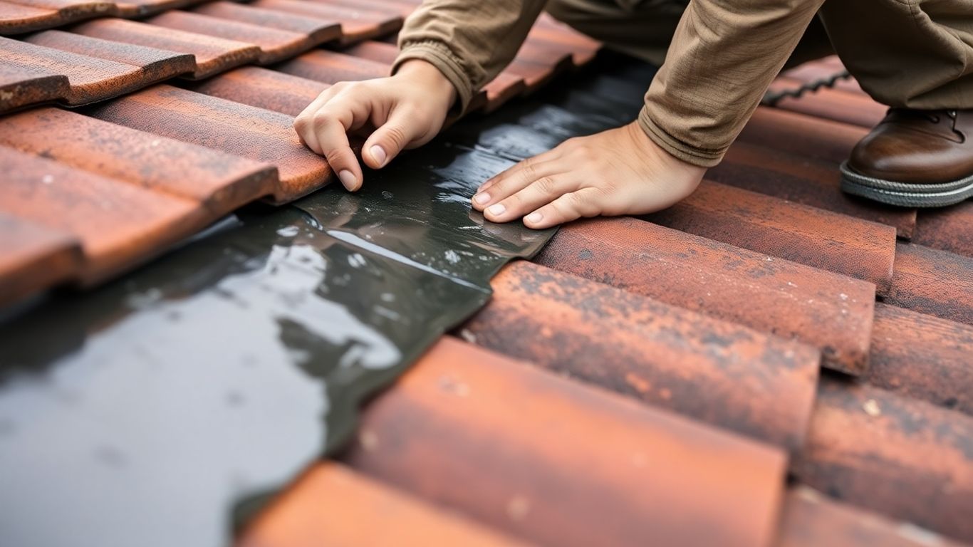 Craftsman installing lead flashing on a Plymouth roof.