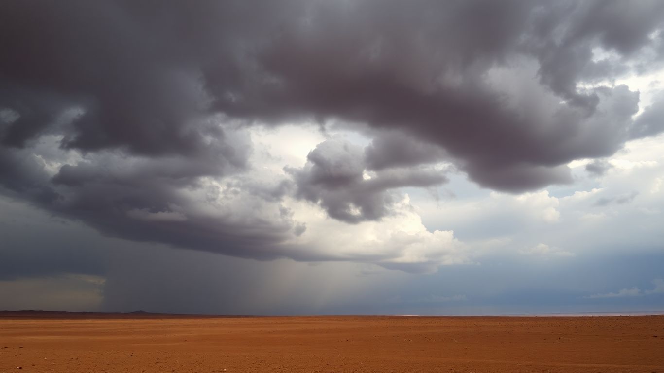 سماء غائمة فوق صحراء تينركوك