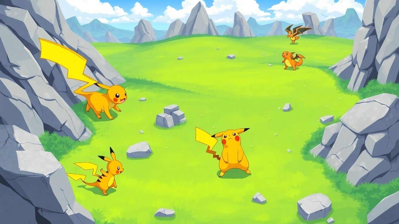 Classic Pokémon DS game art with creatures battling.