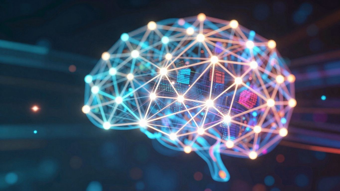 AI neural network and digital patterns