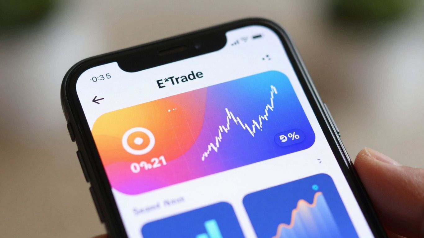 E*Trade app interface on a smartphone screen.