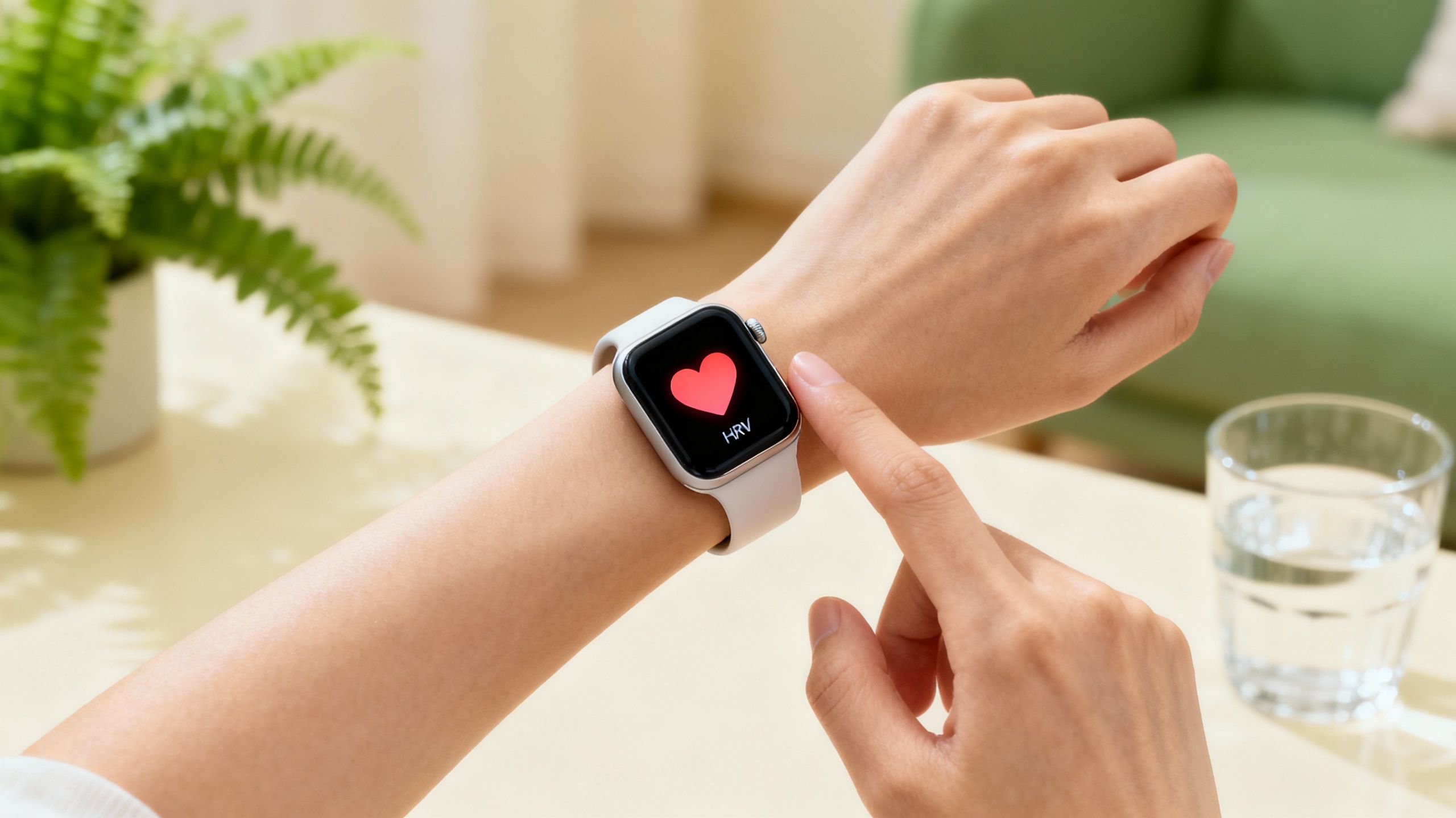 Person checking smartwatch for heart health monitoring