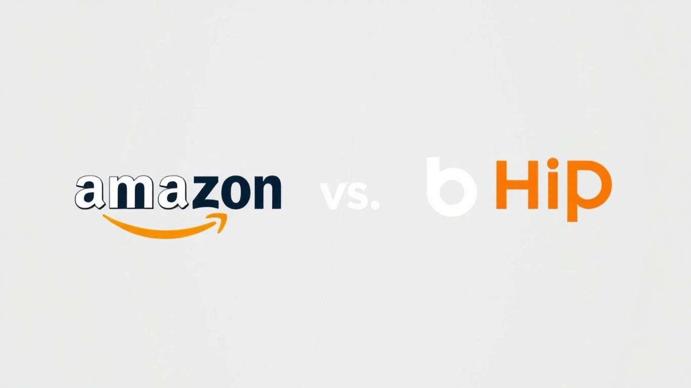 Amazon and bHIP logos side-by-side comparison.