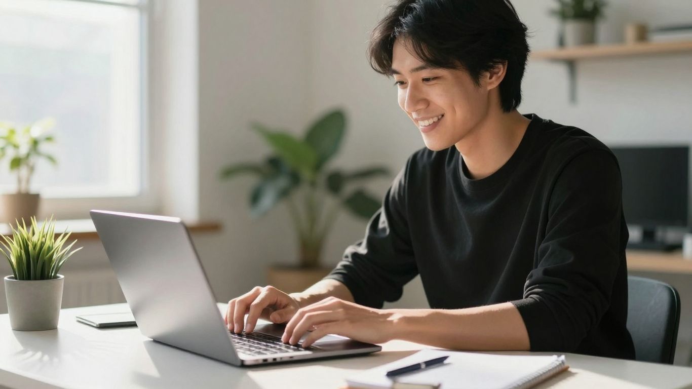 Person working from home in Australia.