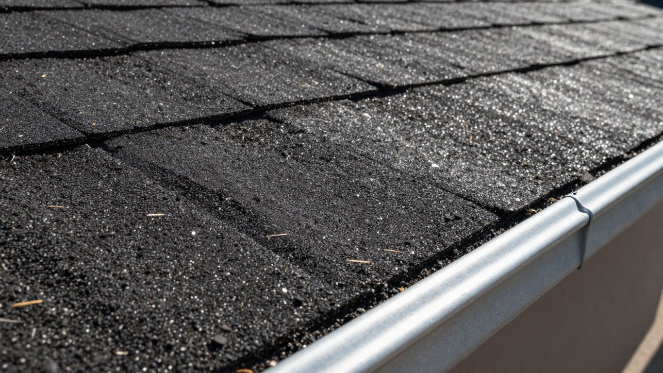 Roof granules collected in a rain gutter.