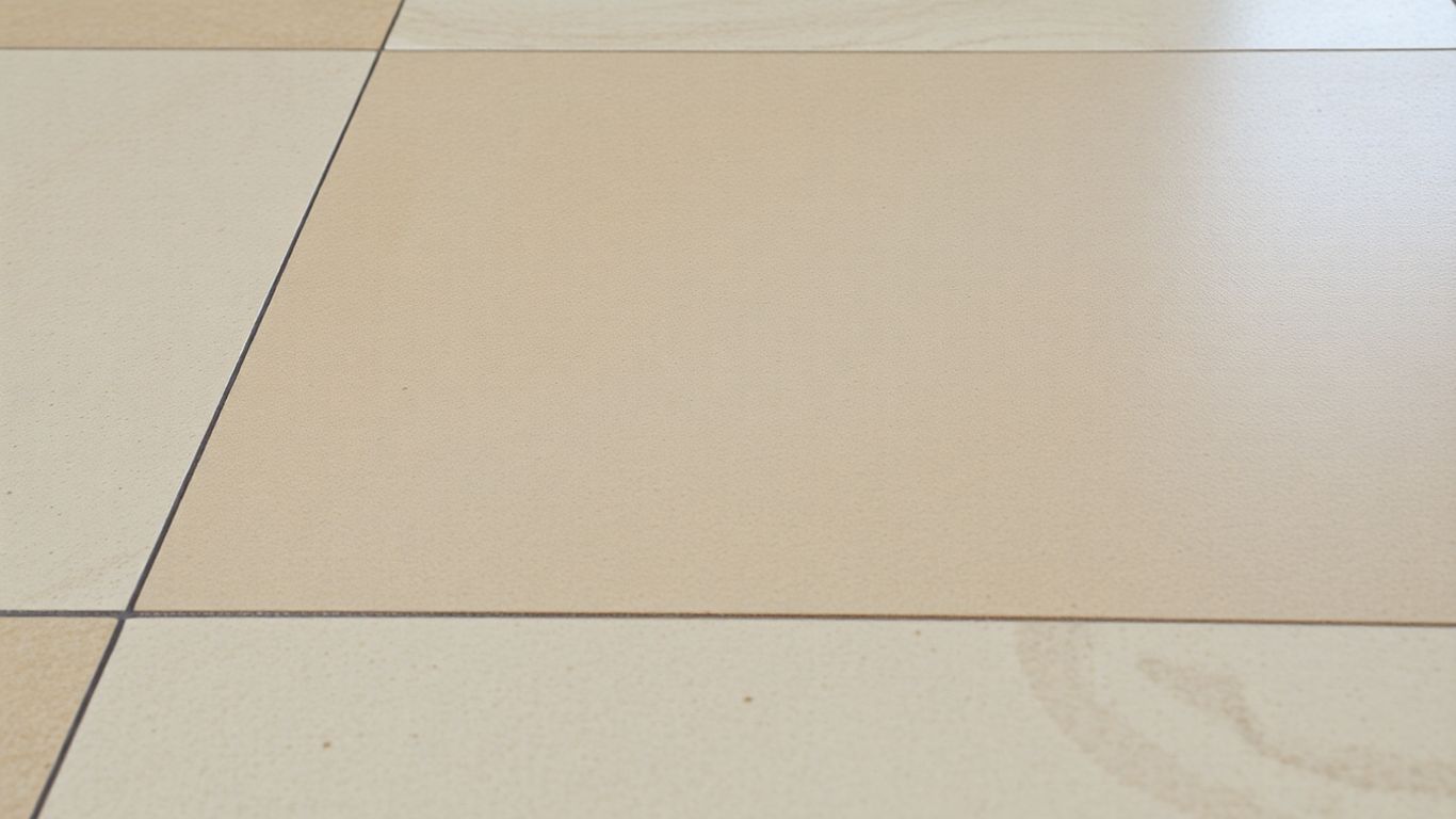 Travertine-look porcelain tiles with natural earthy tones.